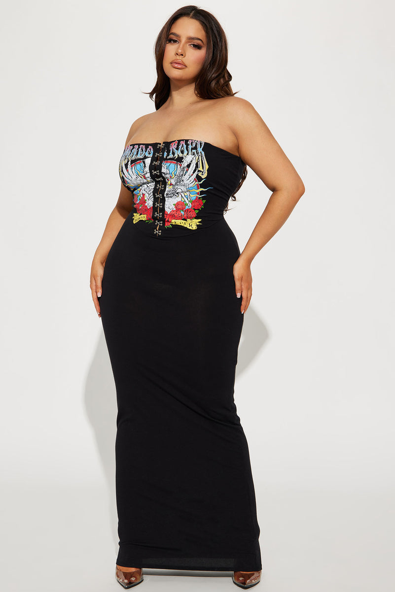 Fashion Nova Free Souls Maxi Dress Black
