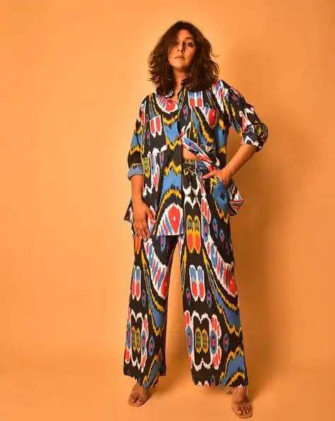 Why So Blue Ikat Co-ord Set