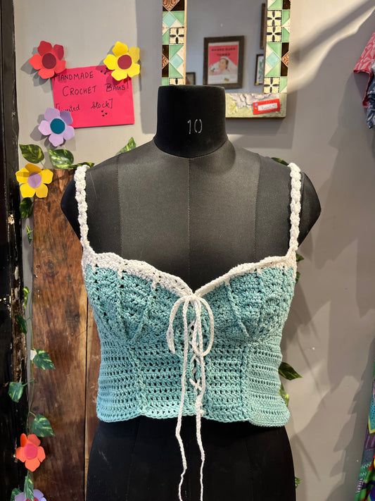 Teal Mermaid Crochet Corset