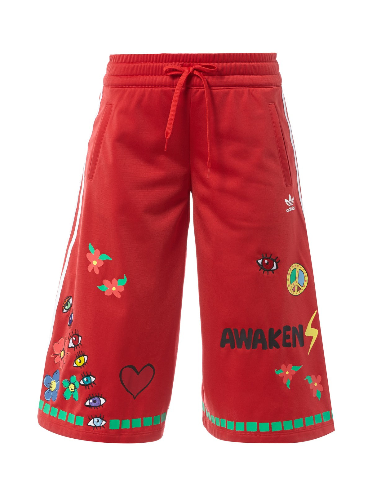 Adidas Red Printed Long Shorts