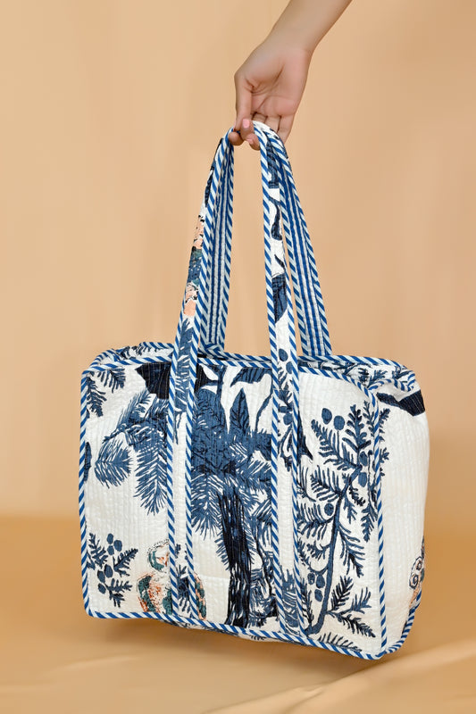 Tropical Tapestry Quilted Reversible Tote Bag