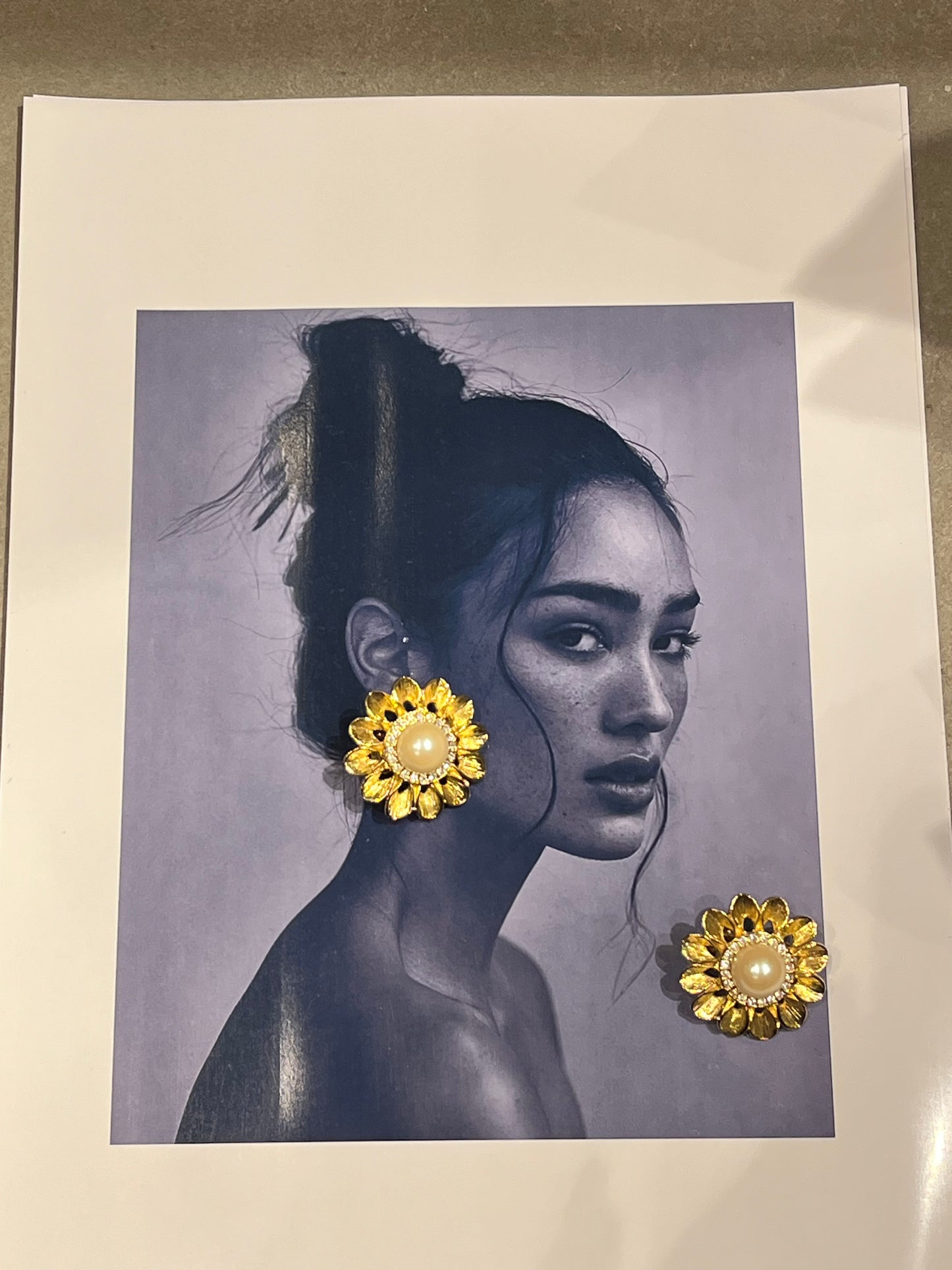 Golden Petal Sunflower Earrings