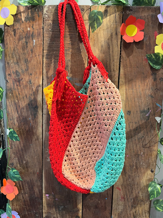 Colorburst Crochet Tote Bag