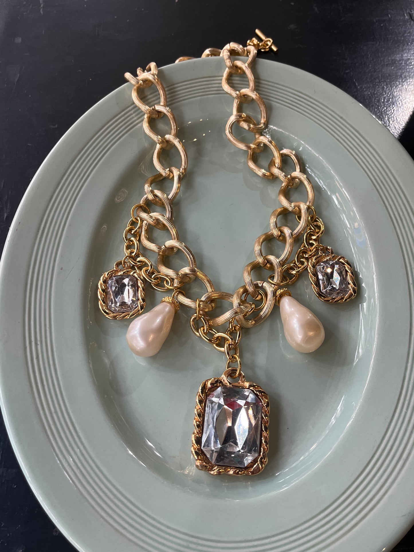 Fabi Clear Crystal Charm Necklace