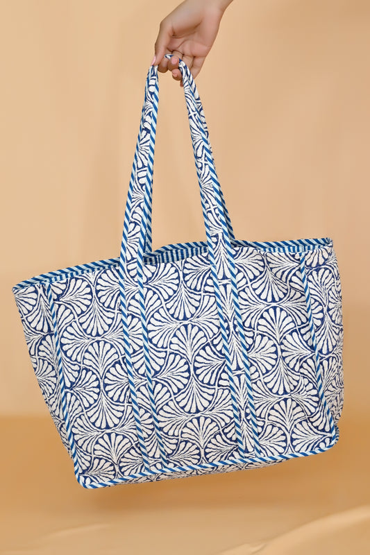 Blue Horizon Reversible Quilted Tote Bag