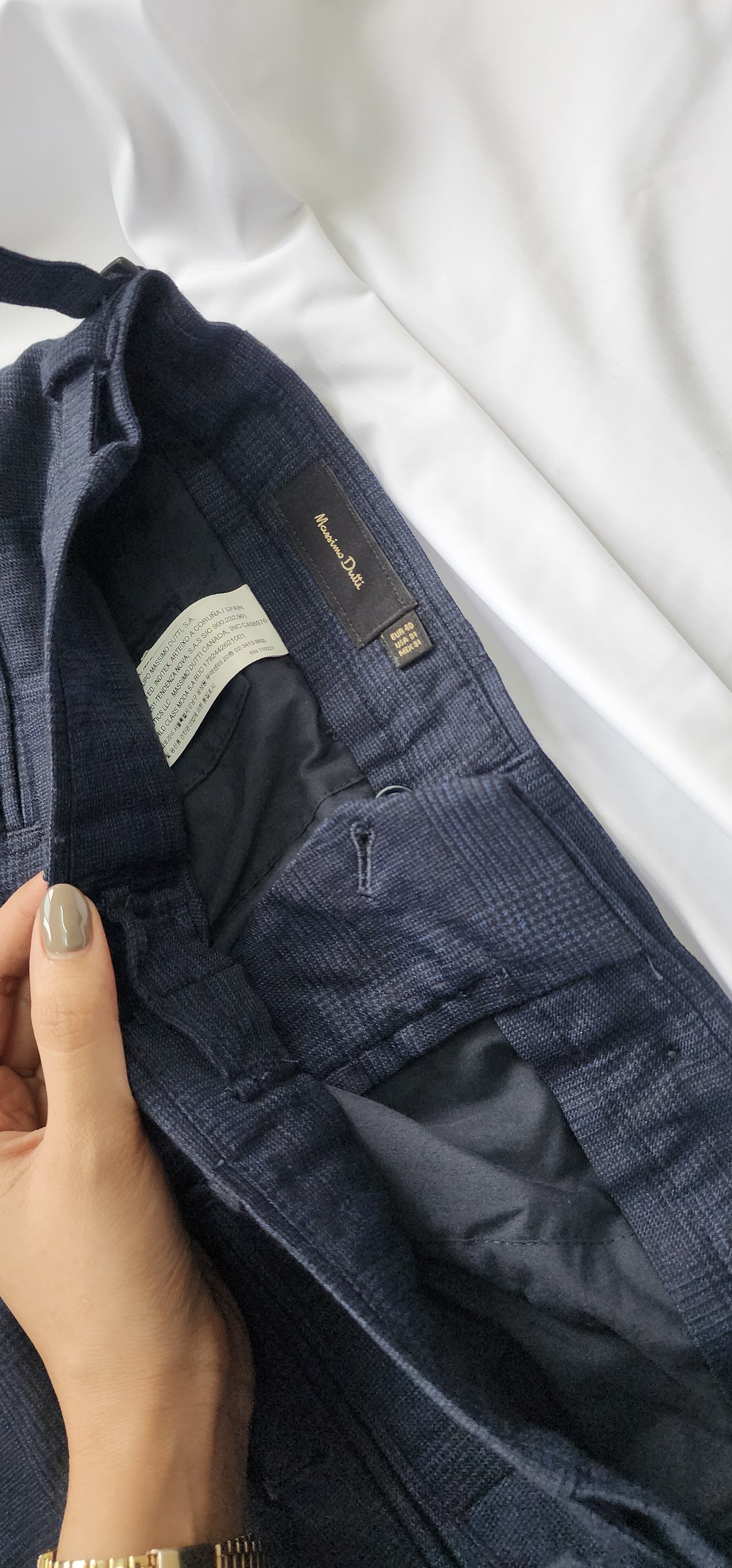Massimo Dutti Blue Checked Blazer