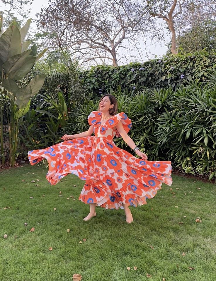 Zip Floral Midi Dress