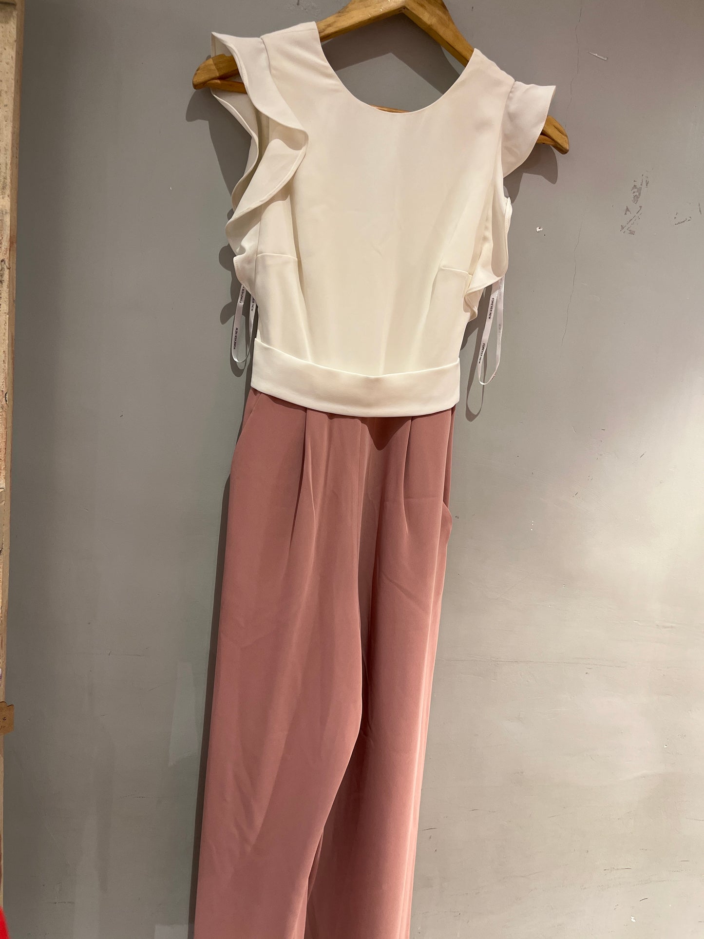 Forever New White and Pink Jumpsuit