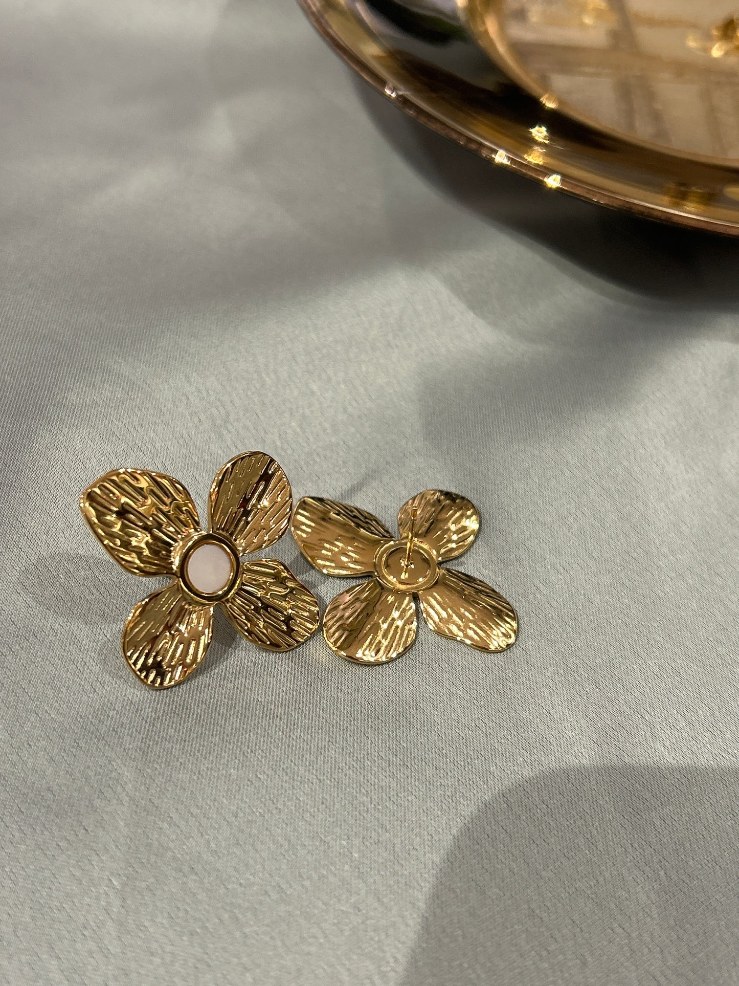 Textured Floral Earrings