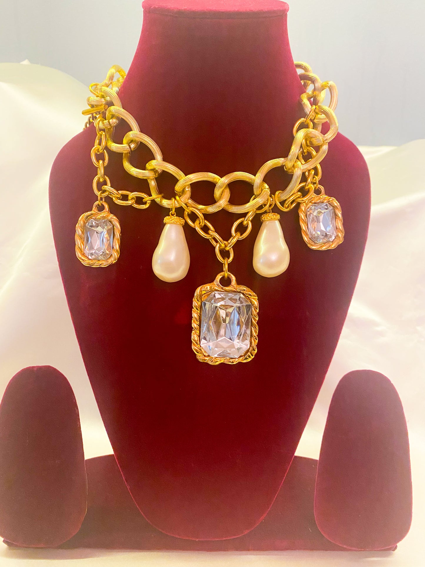Fabi Clear Crystal Charm Necklace