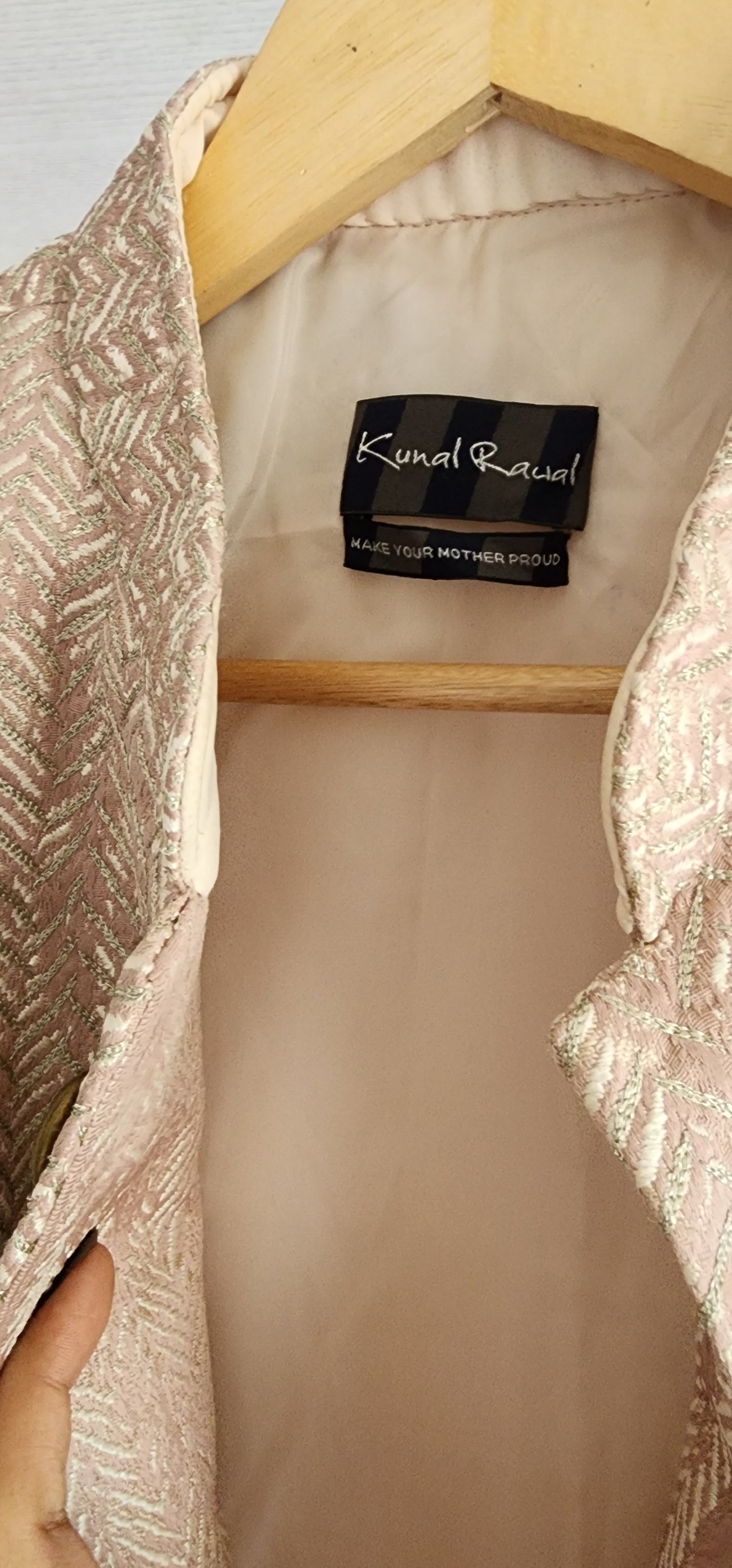 Kunal Rawal Salmon Pink- 3 piece Kurta Pants Sherwani