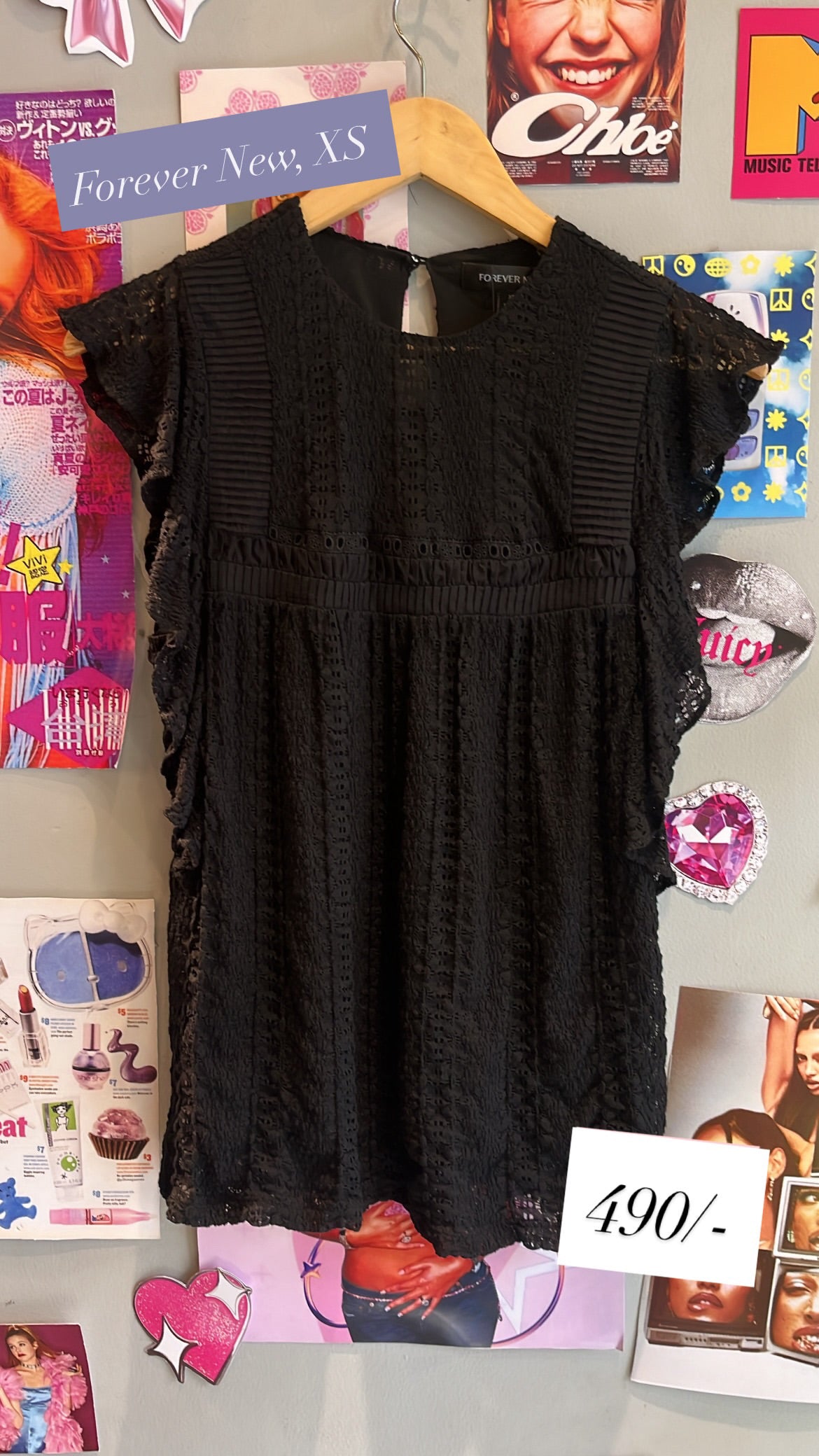 Forever New Black Lace Top