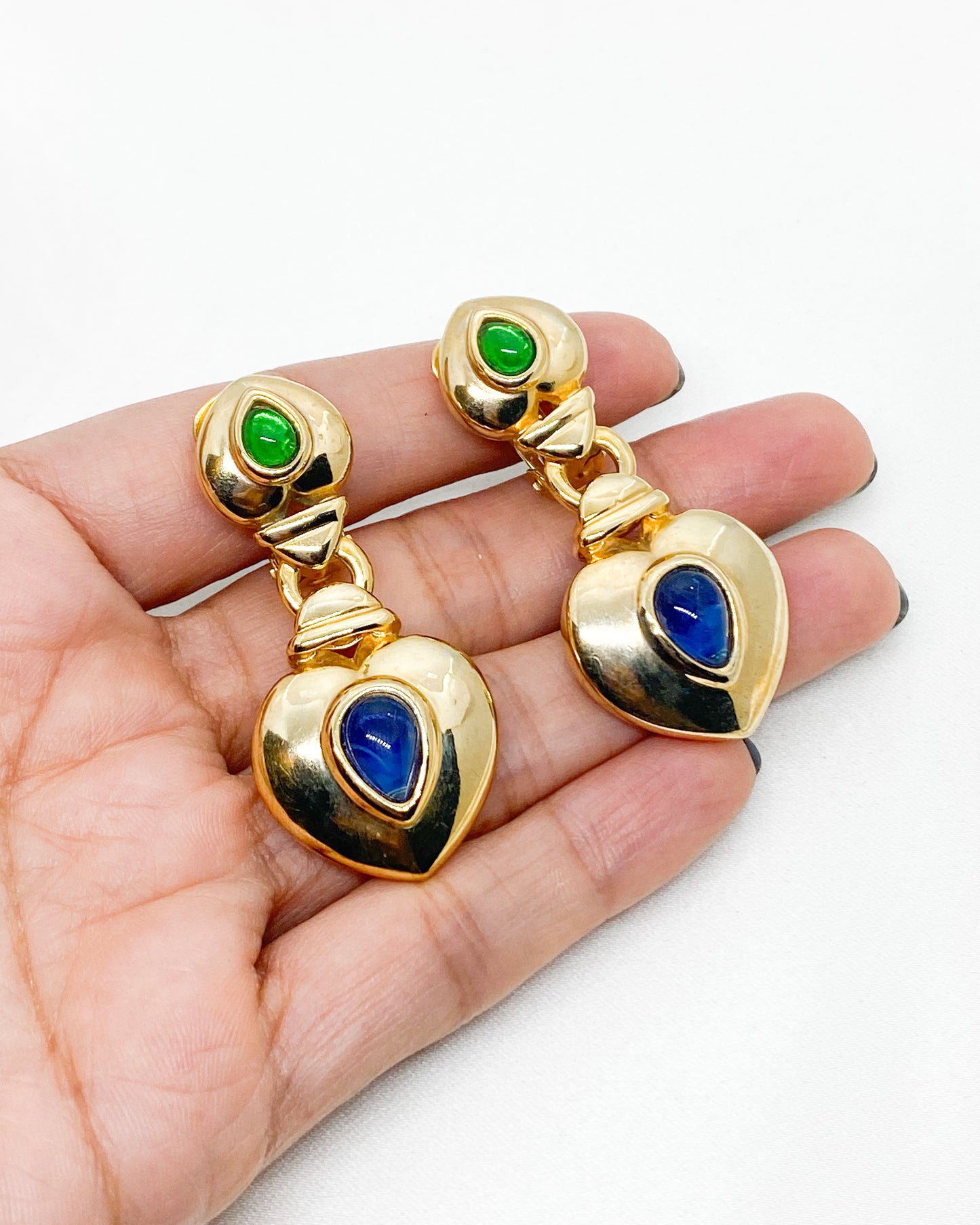 Italian heart shaped vintage earrings