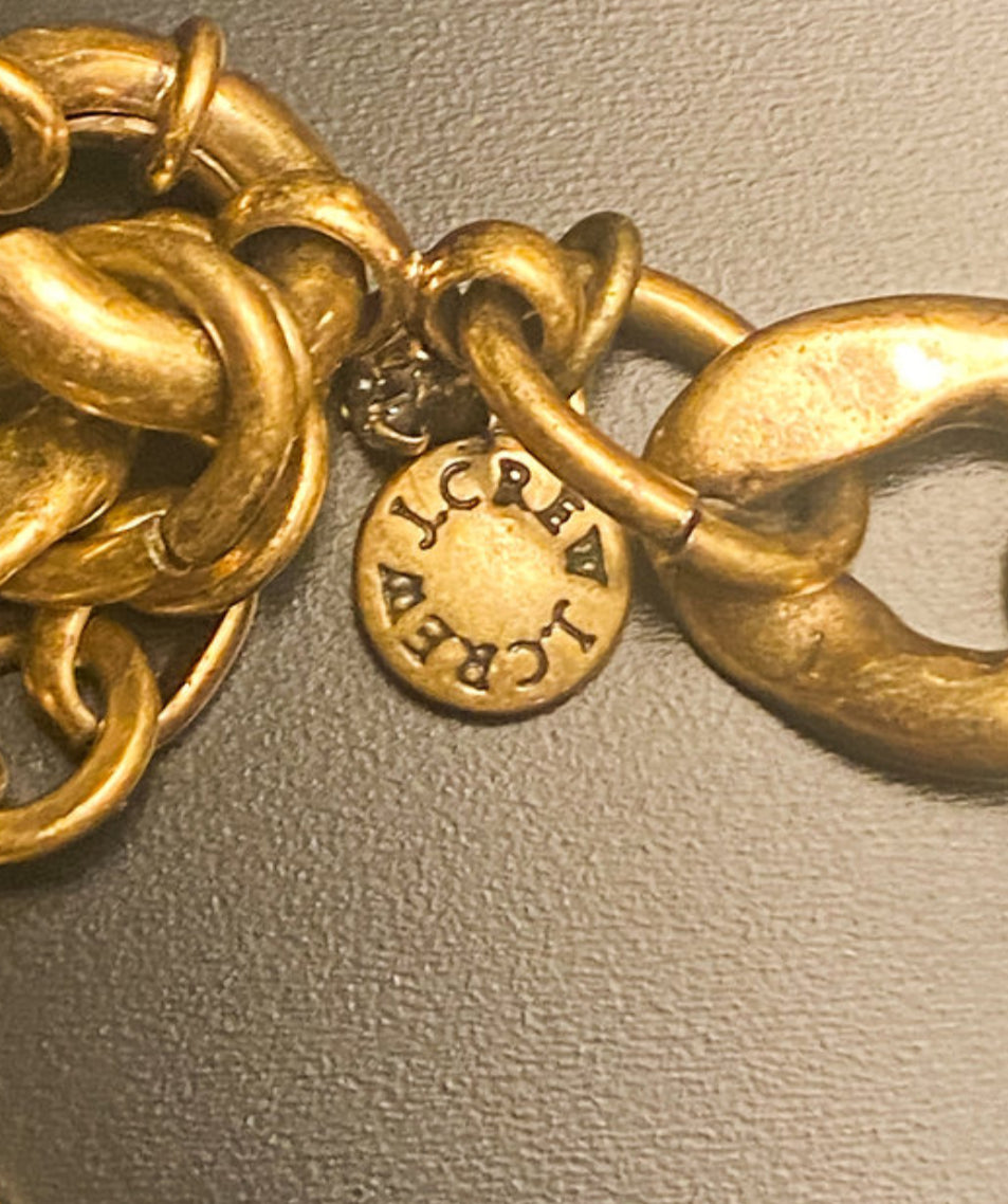 1990s J CREW Chalk White Rose Statement Necklace