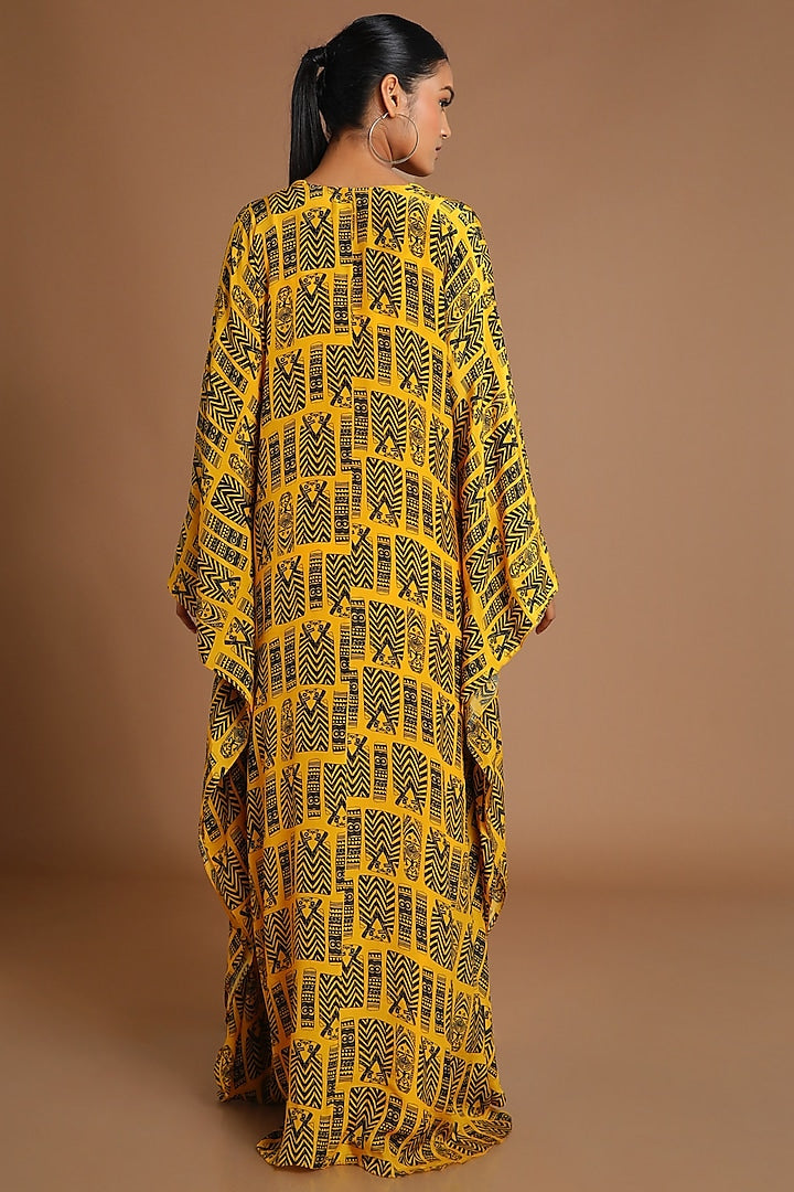 Mustard Masaba Kaftan With Slip