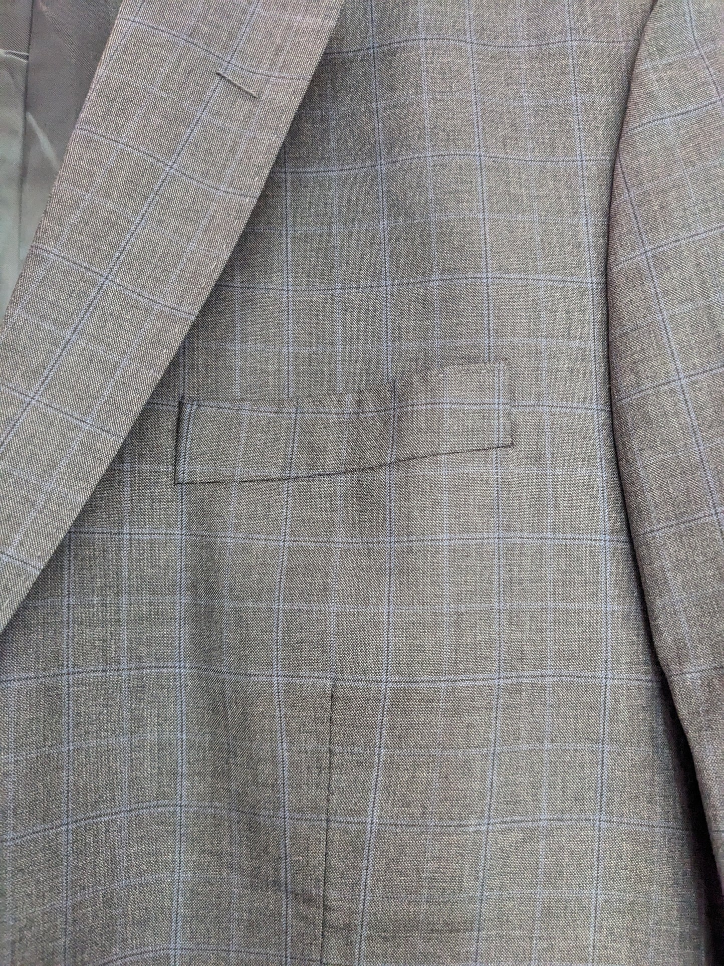 Akbar Grey Blazer With Blue Stripes