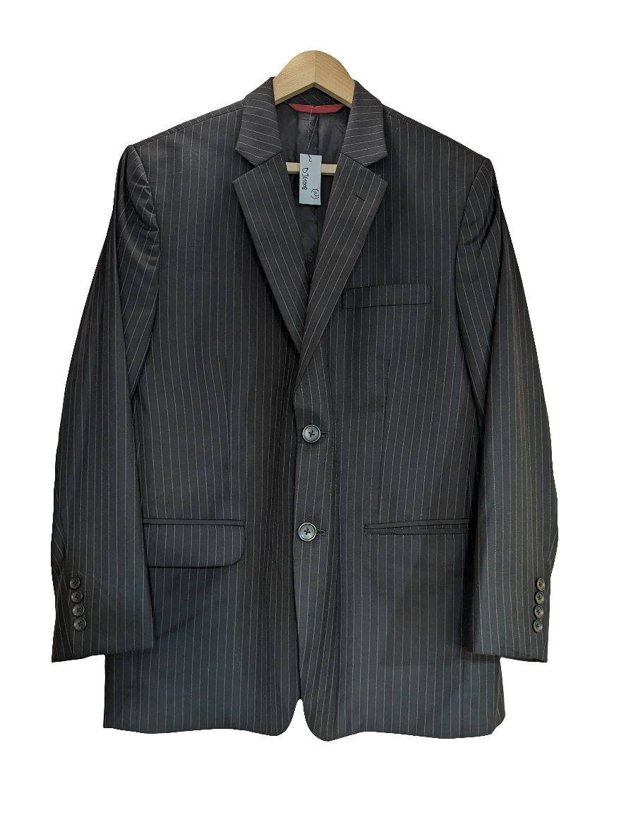 Gabbana Plain Black Blazer With Stripes