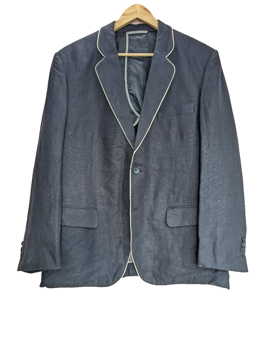 Akbar Blueish Black Textured Blazer