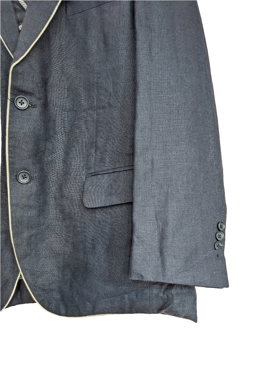Akbar Blueish Black Textured Blazer