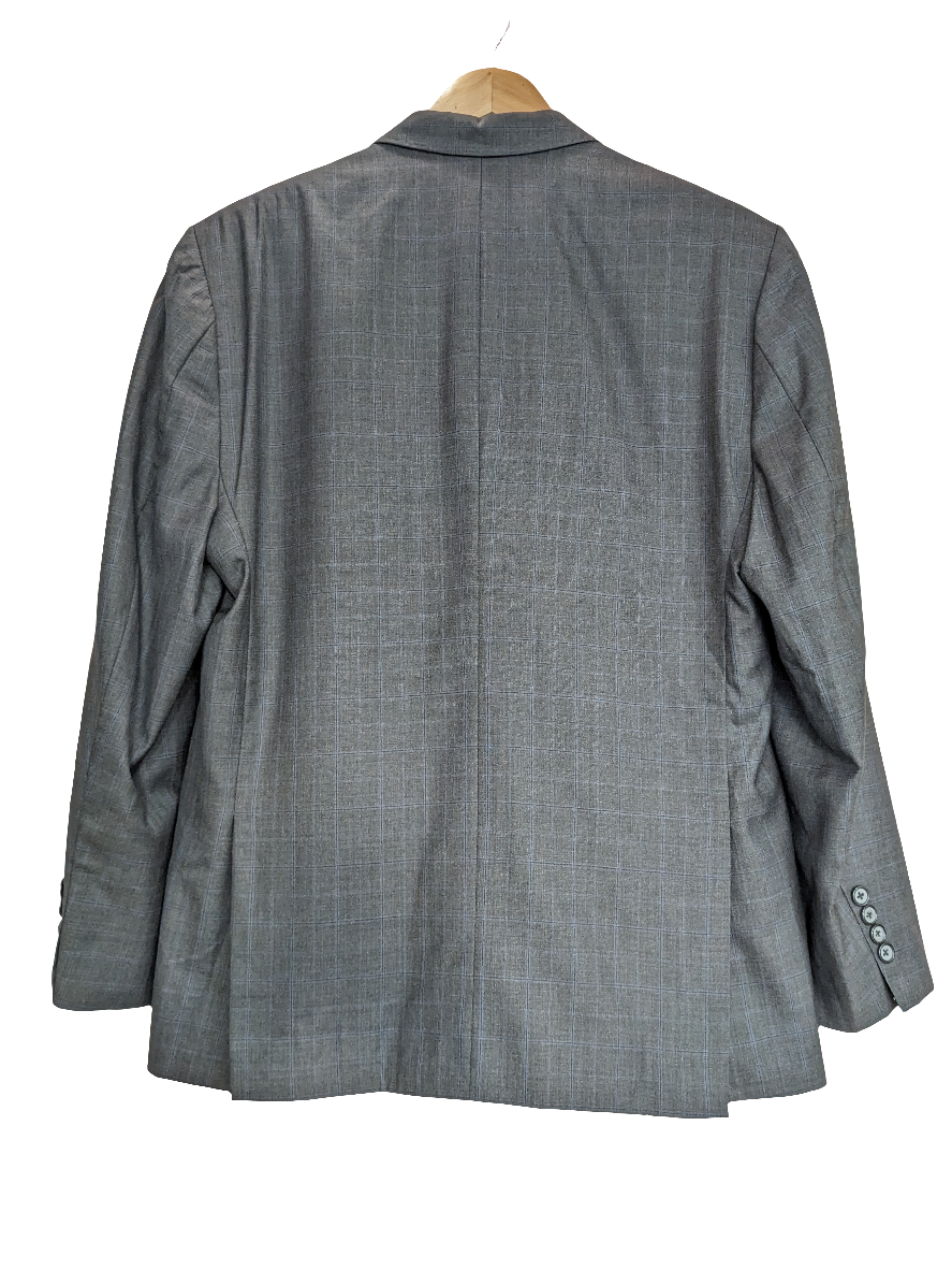 Akbar Grey Blazer With Blue Stripes