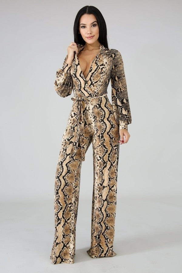 Snake print hot sale jumpsuit zara