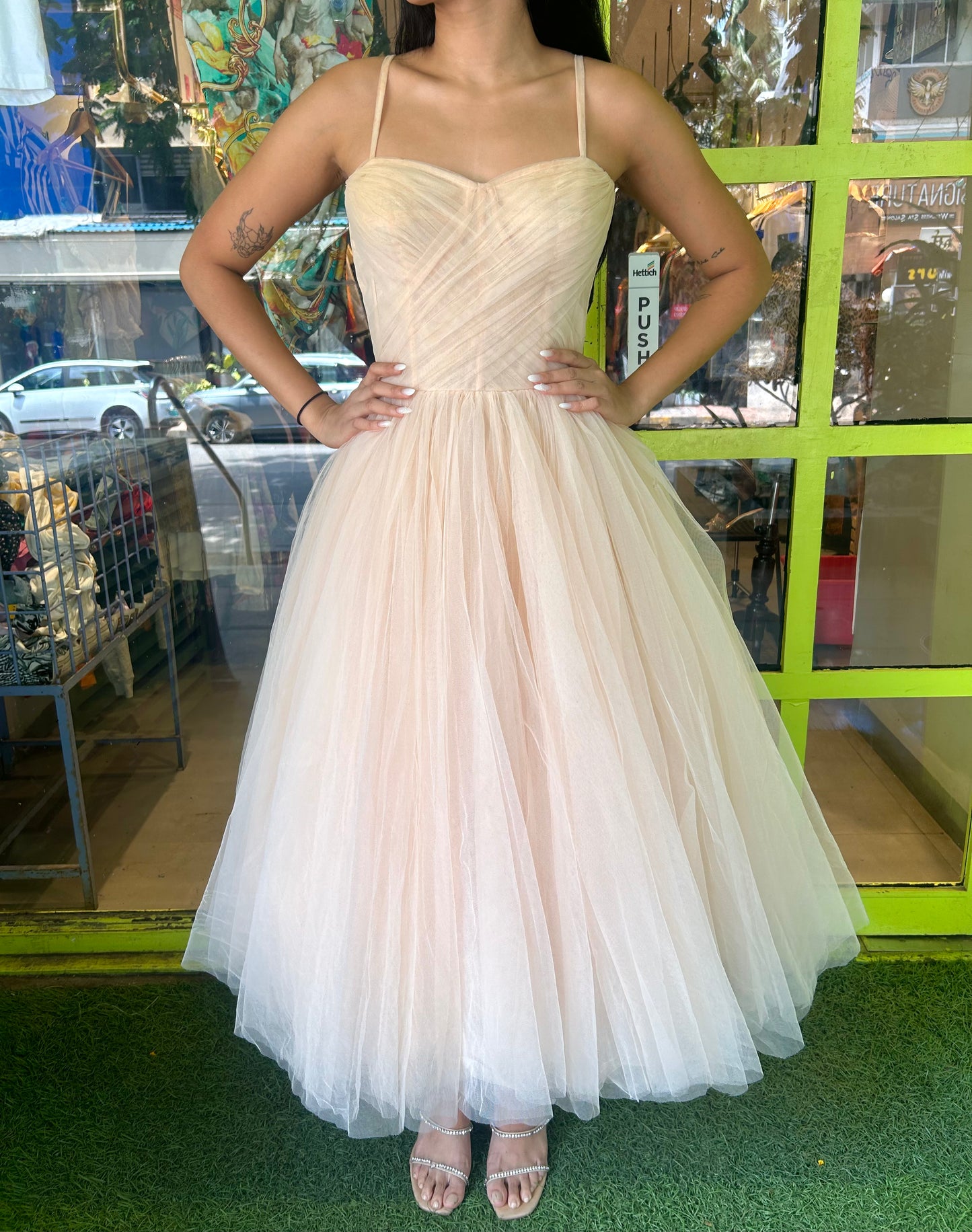 Gauri & Nainika Beige Gown Dress
