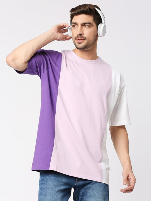 Blamblack Multi Cotton Comfort Fit Colour Block Tee