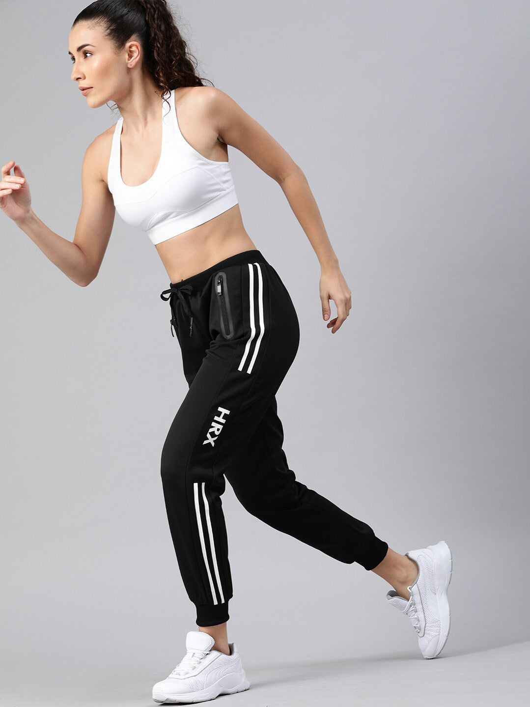 HRX by Hrithik Roshan Women Solid Black Track Pants