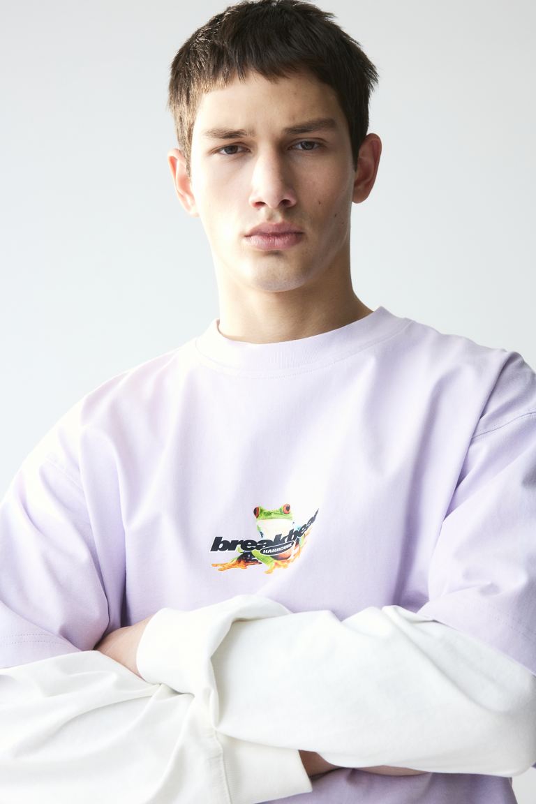 H&M Oversized Fit Breakbeat Hardcore Printed Tee