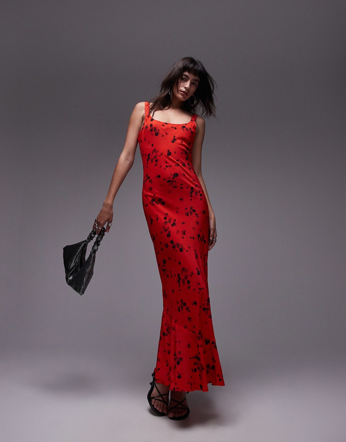 Topshop Floral Red Dress