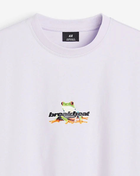 H&M Oversized Fit Breakbeat Hardcore Printed Tee