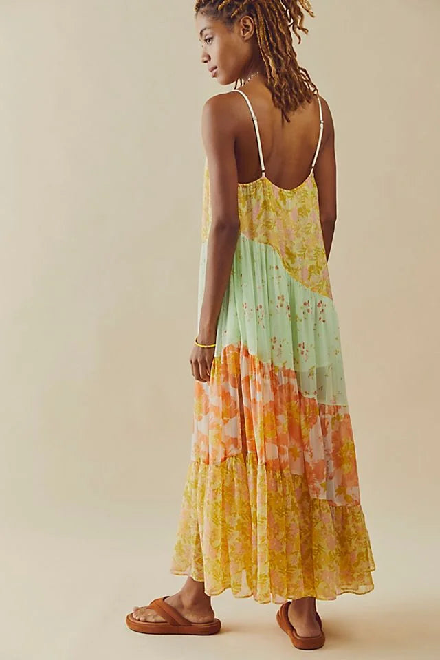Free People Mixed Floral Maxi Dress