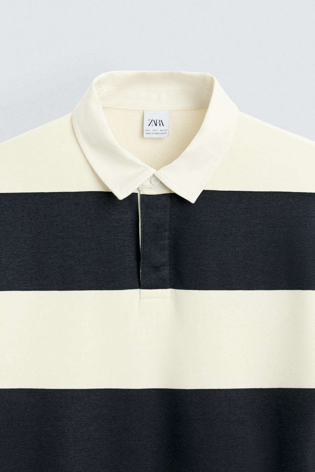 Zara Striped Polo Sweatshirt