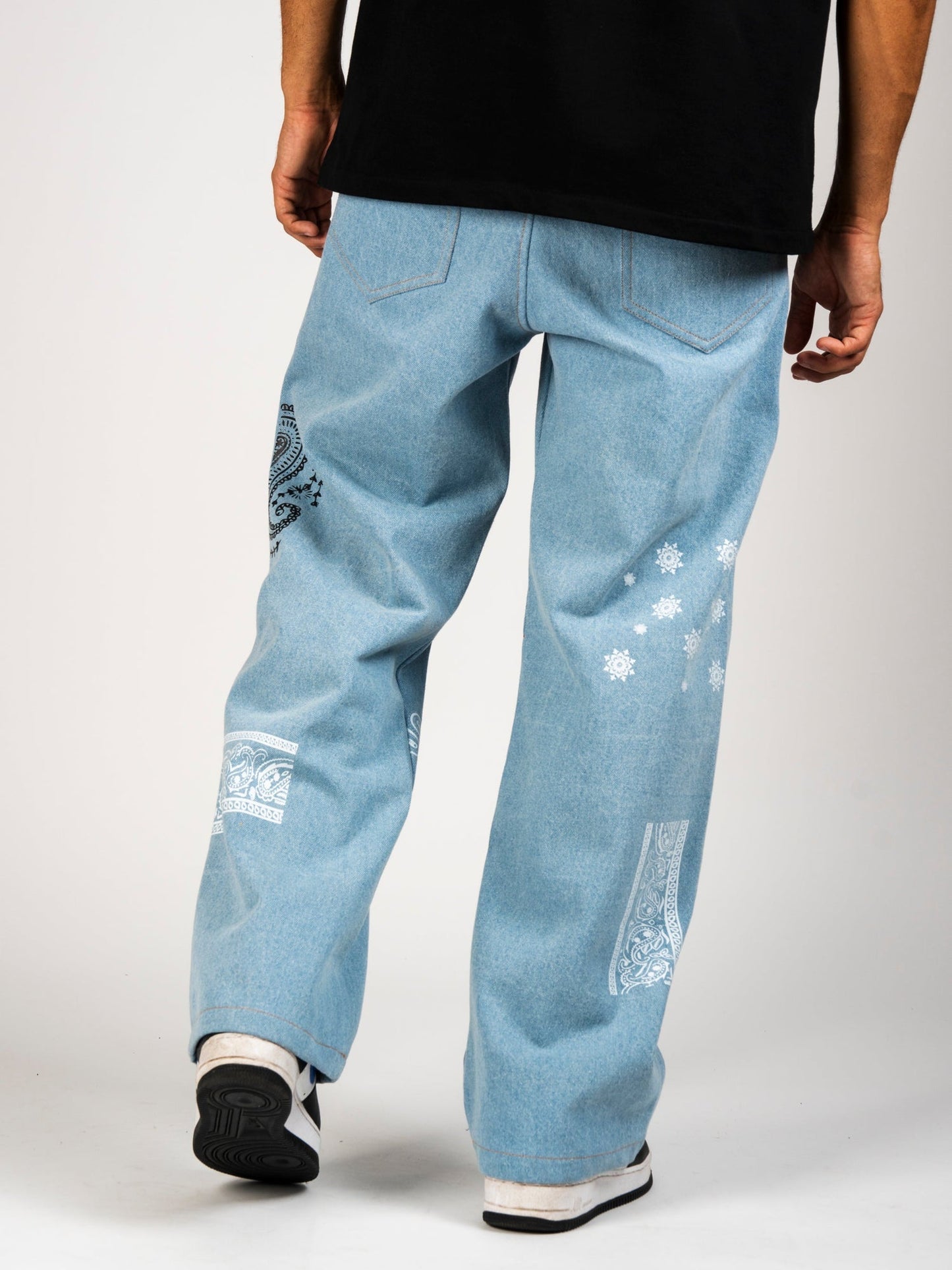 Toffle Light Blue Paisley Patch Jeans