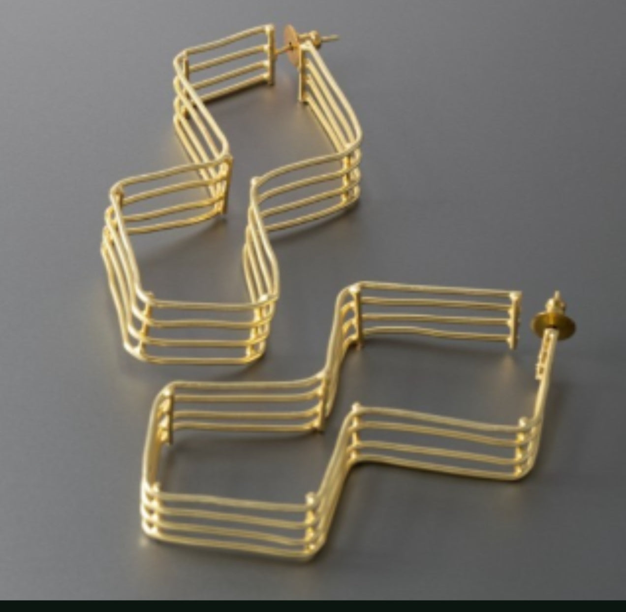 Gold Squiggly Earrings