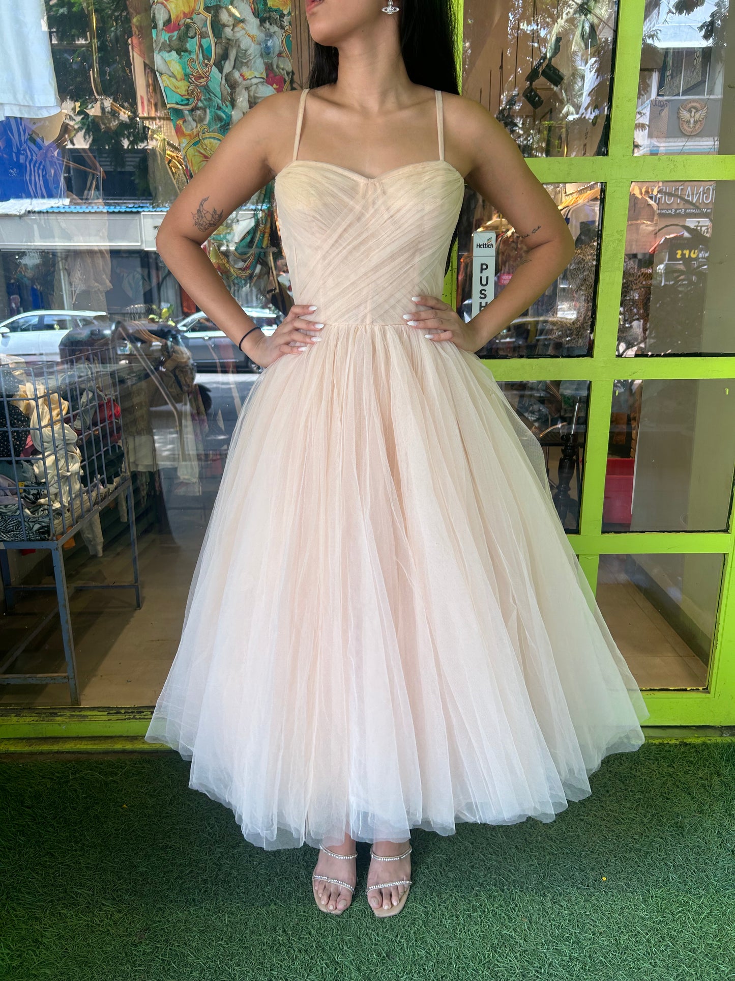 Gauri & Nainika Beige Gown Dress