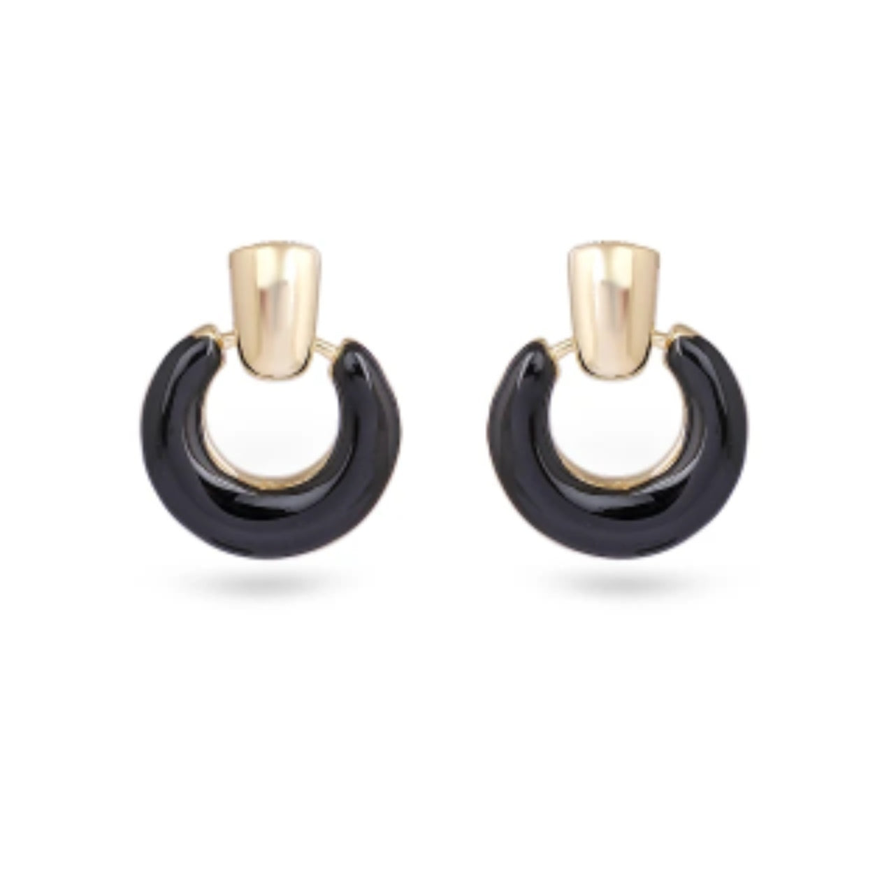Black/Gold Drop Earrings