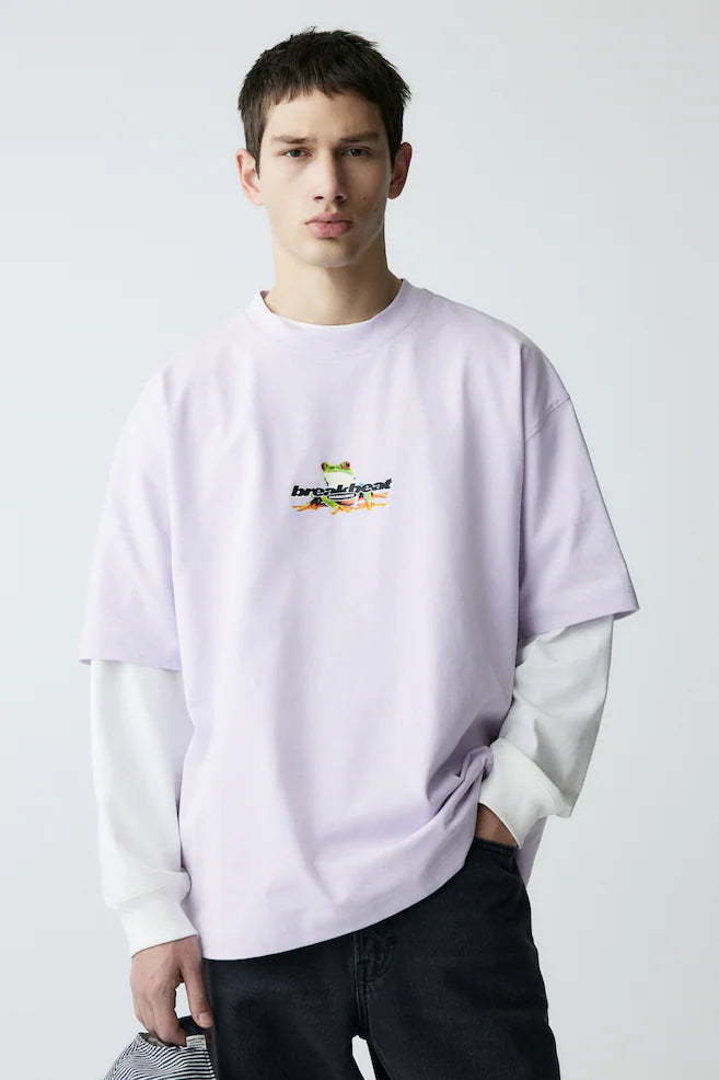 H&M Oversized Fit Breakbeat Hardcore Printed Tee