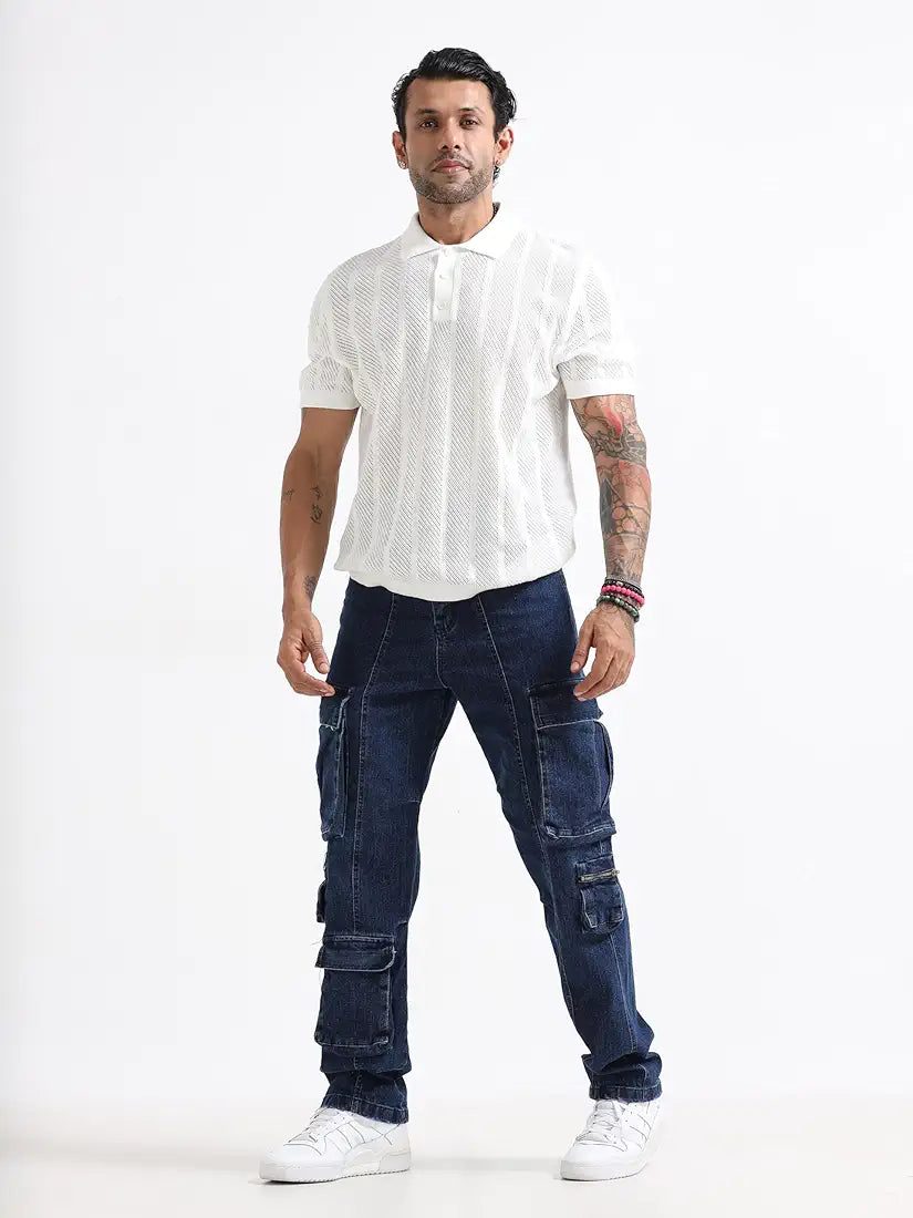Italian Colony Blue Cargo Jeans