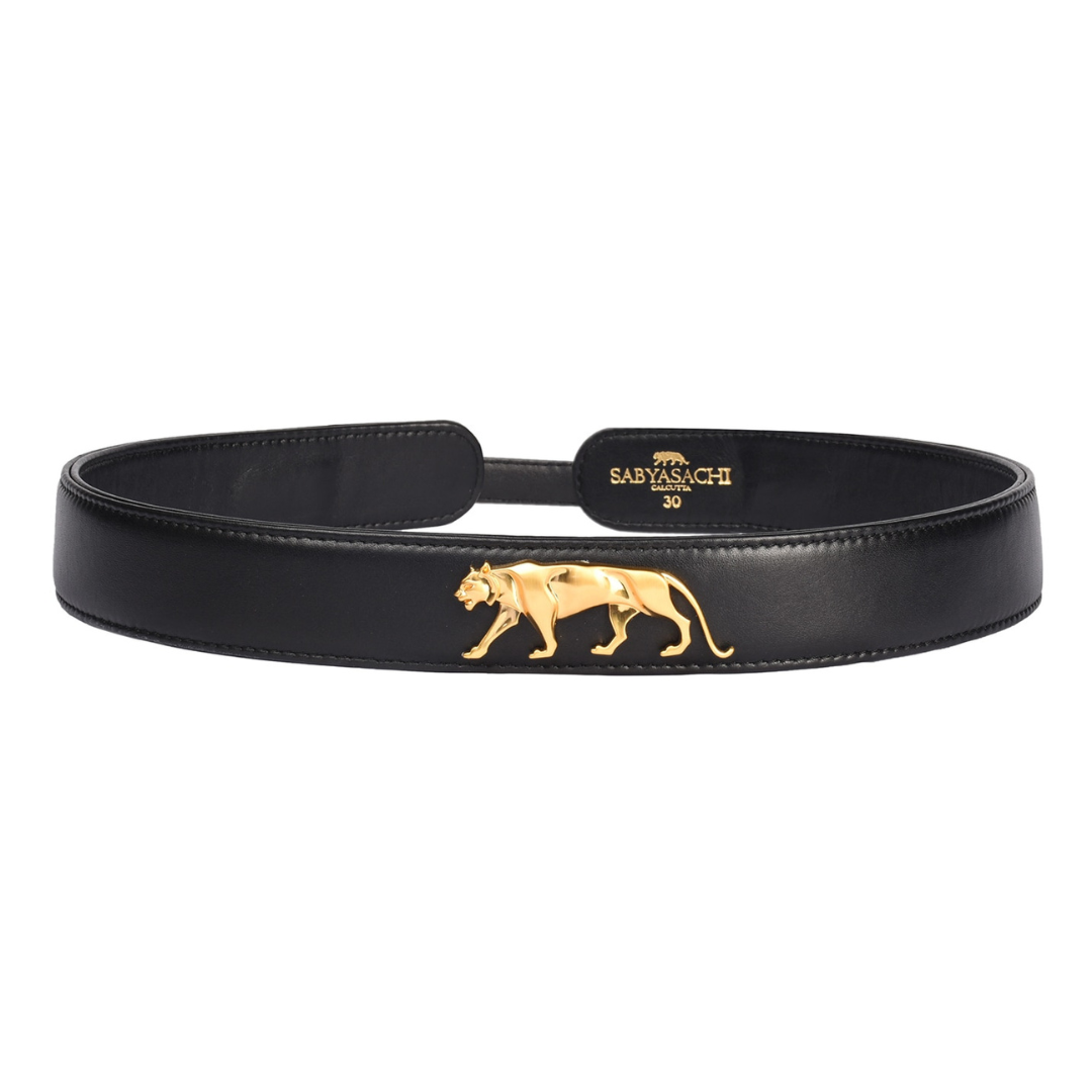 Sabyasachi Royal Bengal Tiger Embellished Black Leather Belt