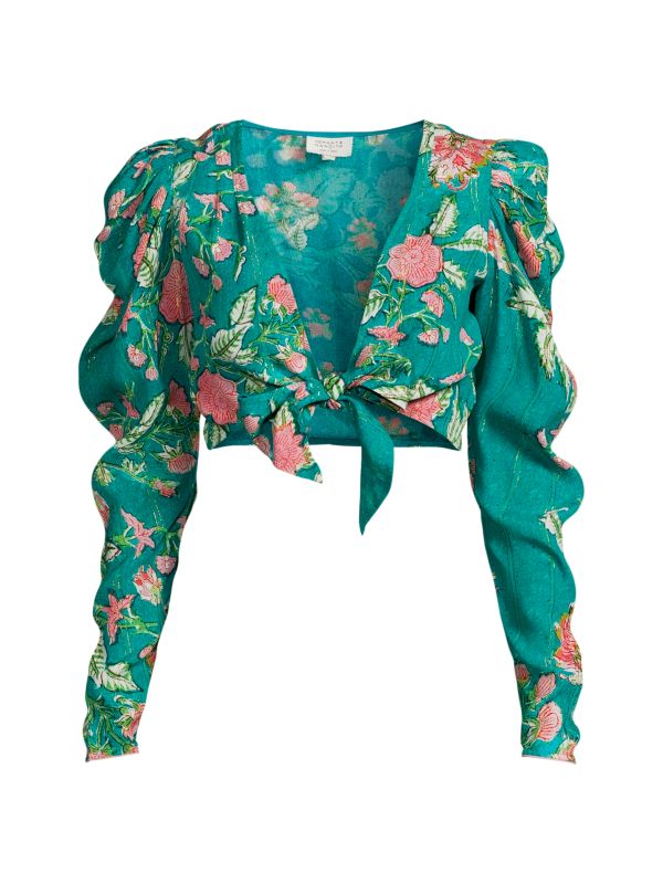 Hemant Nandita Green Floral Top