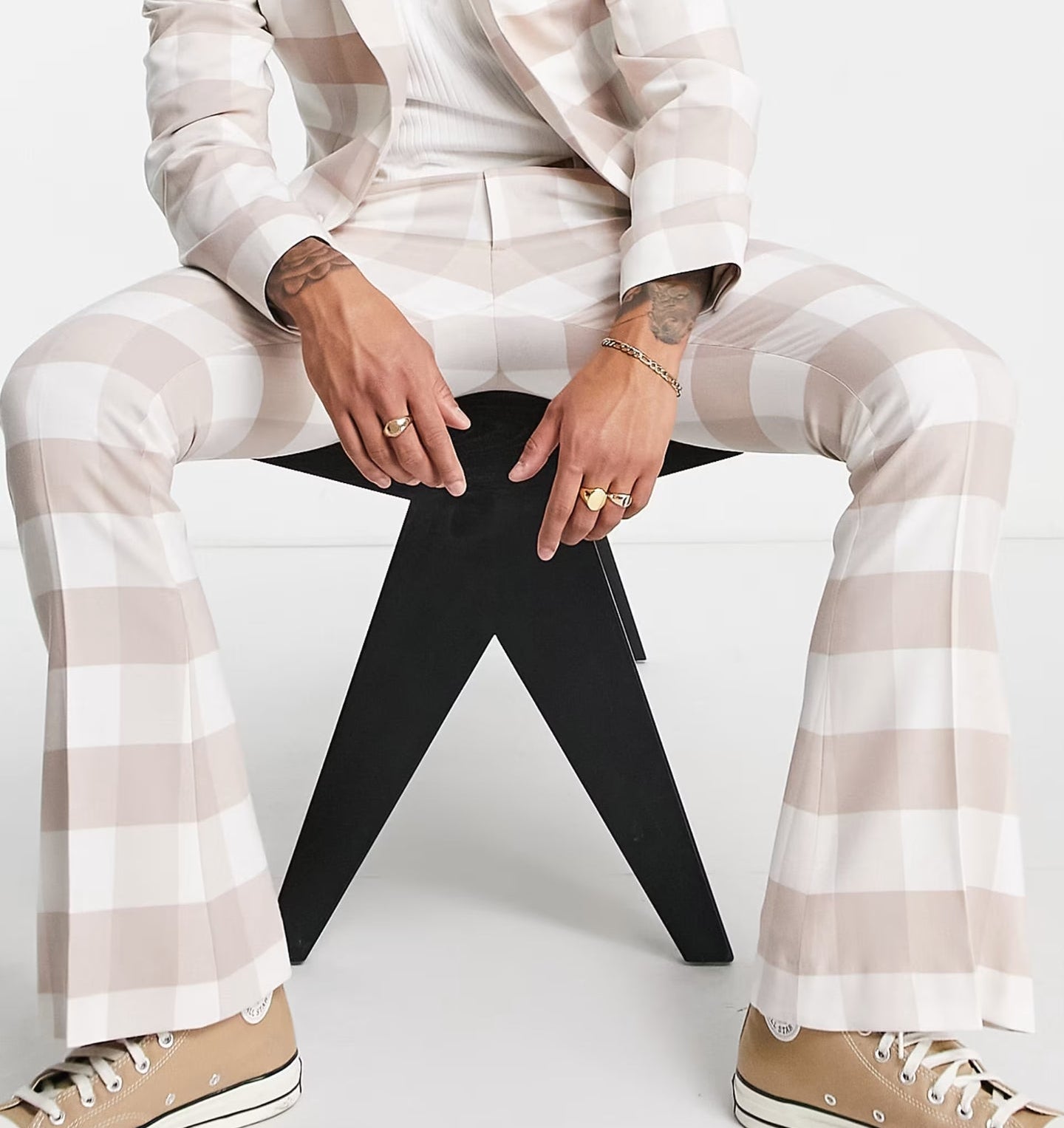 Asks Design Checked Blazer Set