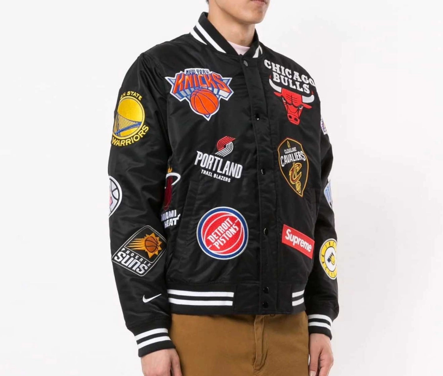 Nike Supreme Black Varsity Jacket