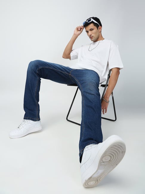 Blamblack White Regular Fit Typography Printed Tee