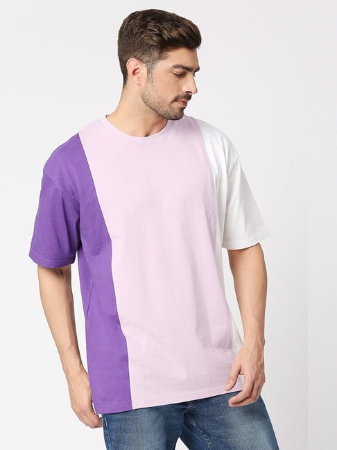 Blamblack Multi Cotton Comfort Fit Colour Block Tee