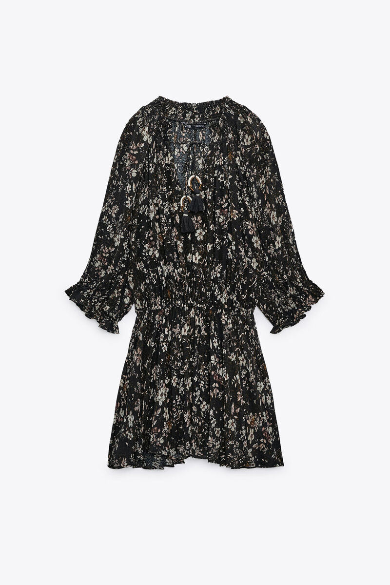 ZARA BLACK FLORAL DRESS