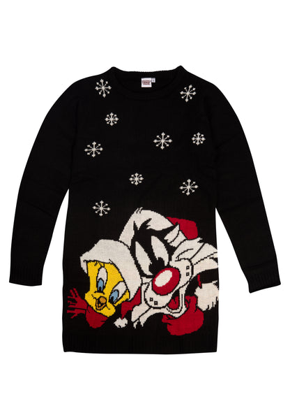 Looney Tunes Black Christmas Sweater