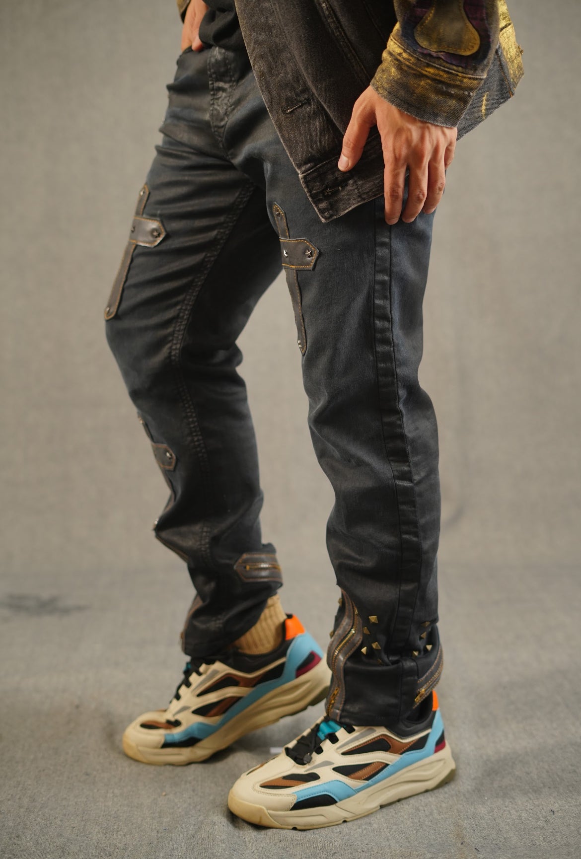 Diesel Black Leather Jeans