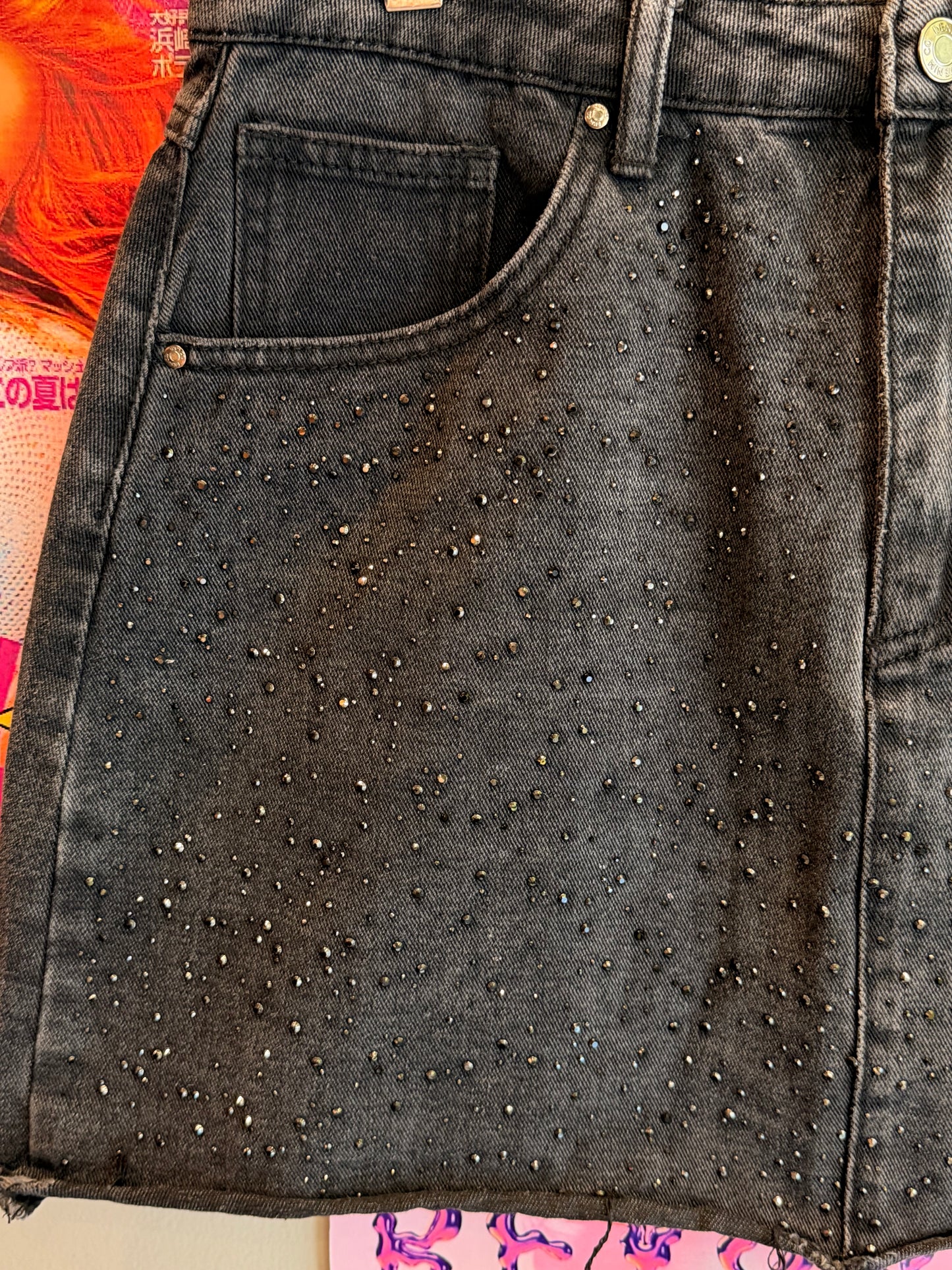 Black Rhinestone Skirt