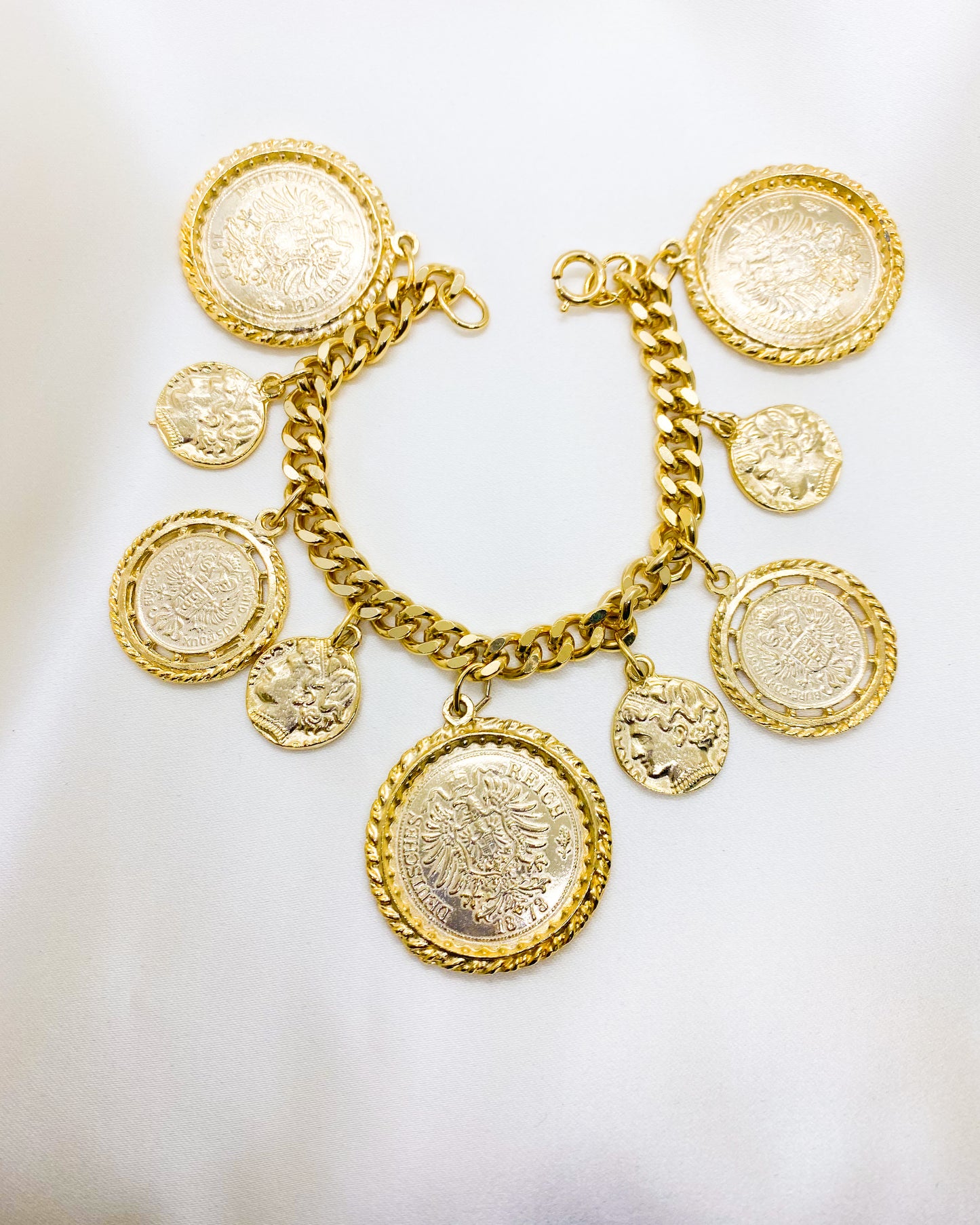 Vintage Gold Plated Coin Bracelet